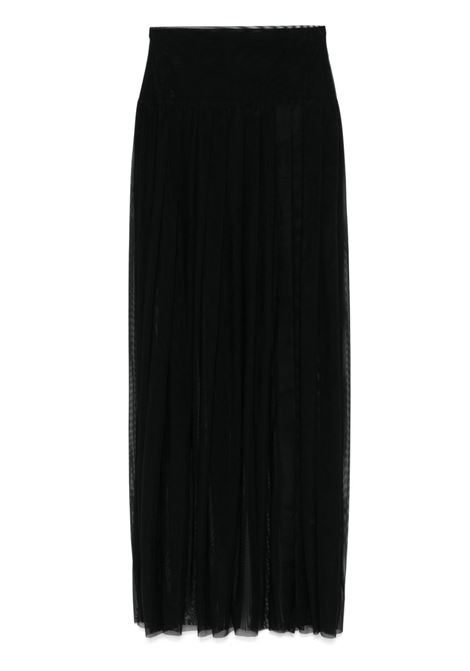 Black semi-sheer midi skirt LouLou De Saison - women NORMA KAMALI | ST424SMSH07001